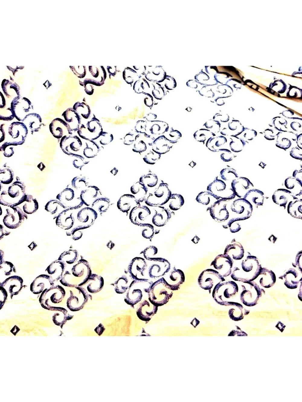Tablecloth Blue & White 50 X 50 Square 100% Cotton Table Linens Mediterran Swirl